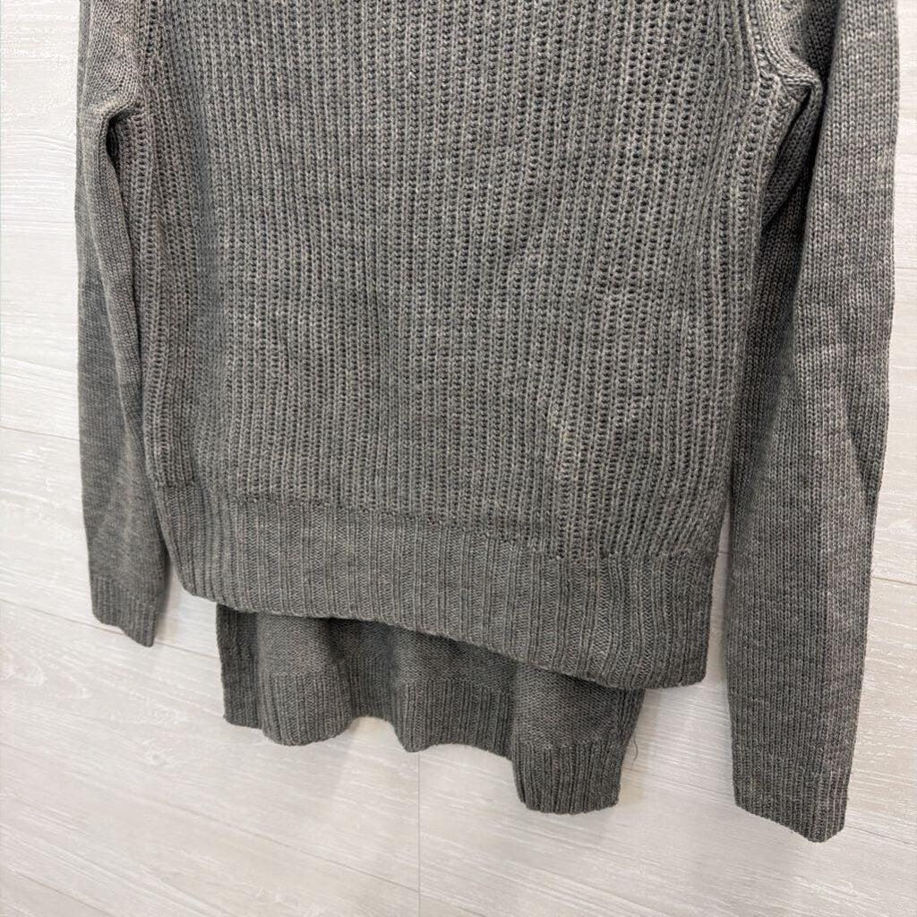 Project Naadam Grey Knit Mock Neck Sweater Extra Small