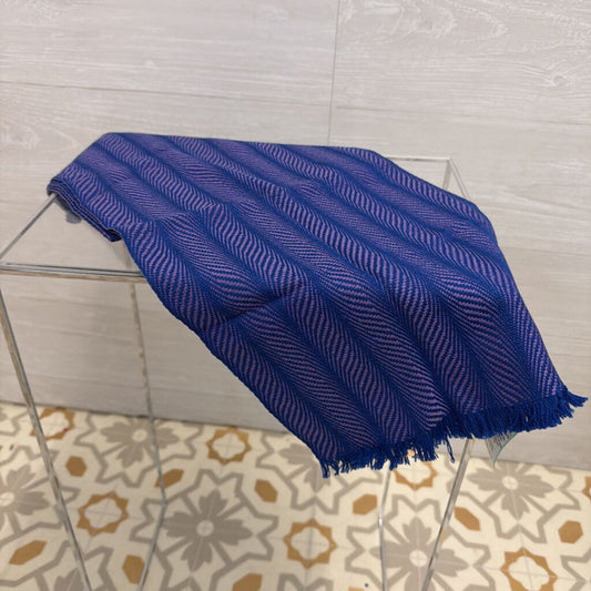 Lisbeth Mulcahy Blue/ Purple Print Scarf