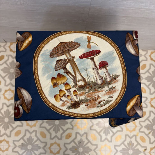 Blue/ Multi Silky Mushroom Print Scarf