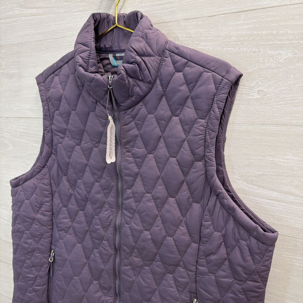 Free Country Purple Quilted Zip Up Vest XXL