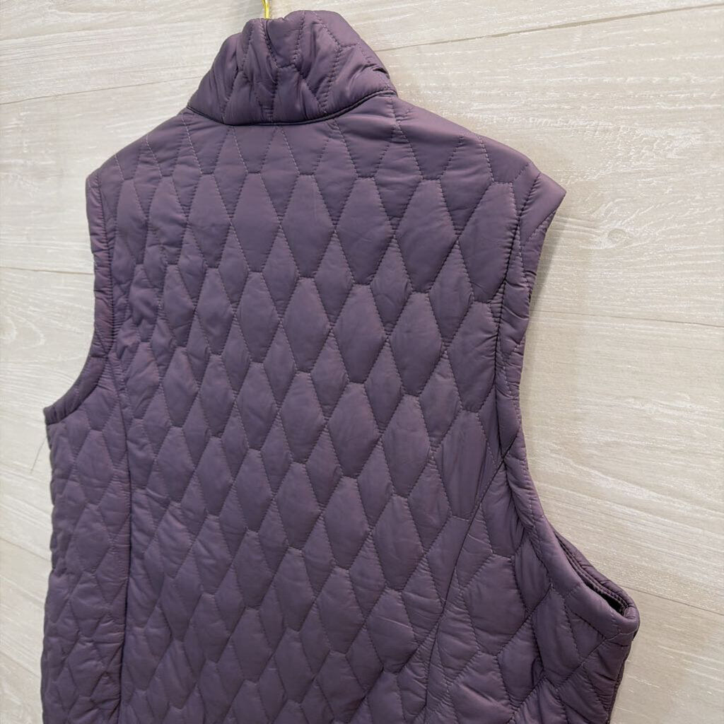 Free Country Purple Quilted Zip Up Vest XXL