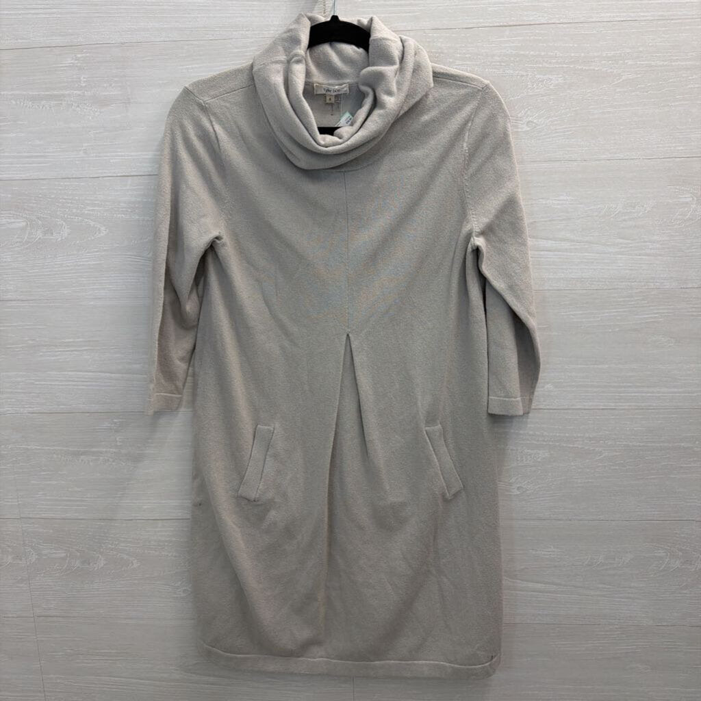 Tyler Boe Grey Knit Long Sleeve Turtleneck Sweater Dress Small