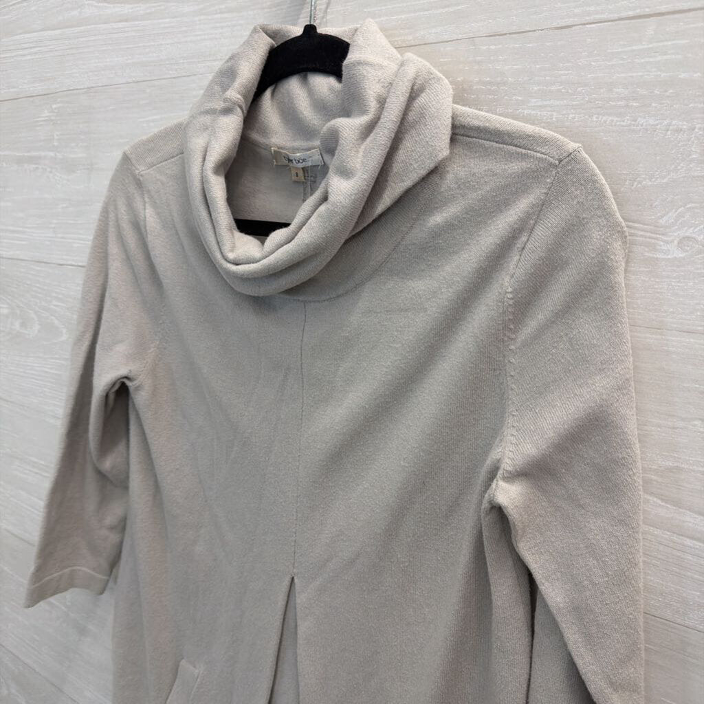 Tyler Boe Grey Knit Long Sleeve Turtleneck Sweater Dress Small