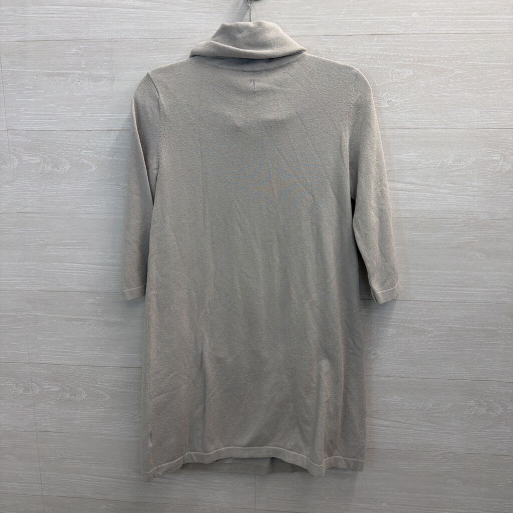 Tyler Boe Grey Knit Long Sleeve Turtleneck Sweater Dress Small