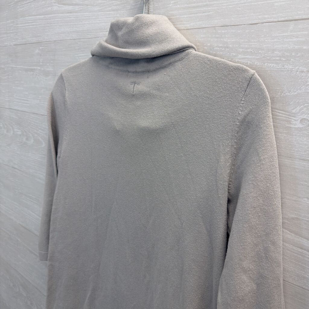 Tyler Boe Grey Knit Long Sleeve Turtleneck Sweater Dress Small