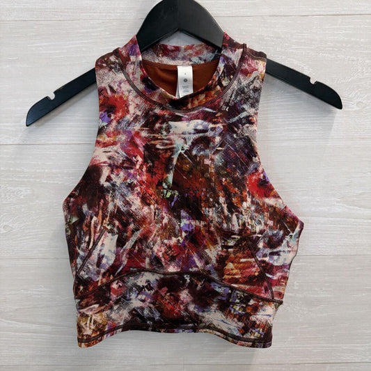 Lululemon Purple Print High Neck Cropped Tank Top 8