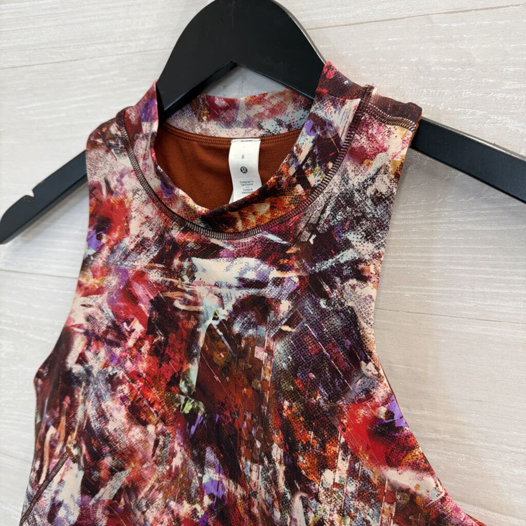 Lululemon Purple Print High Neck Cropped Tank Top 8