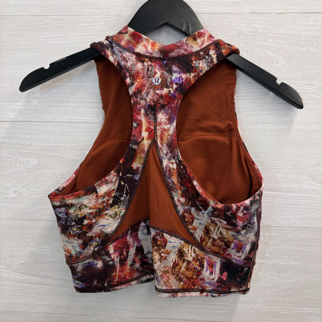 Lululemon Purple Print High Neck Cropped Tank Top 8