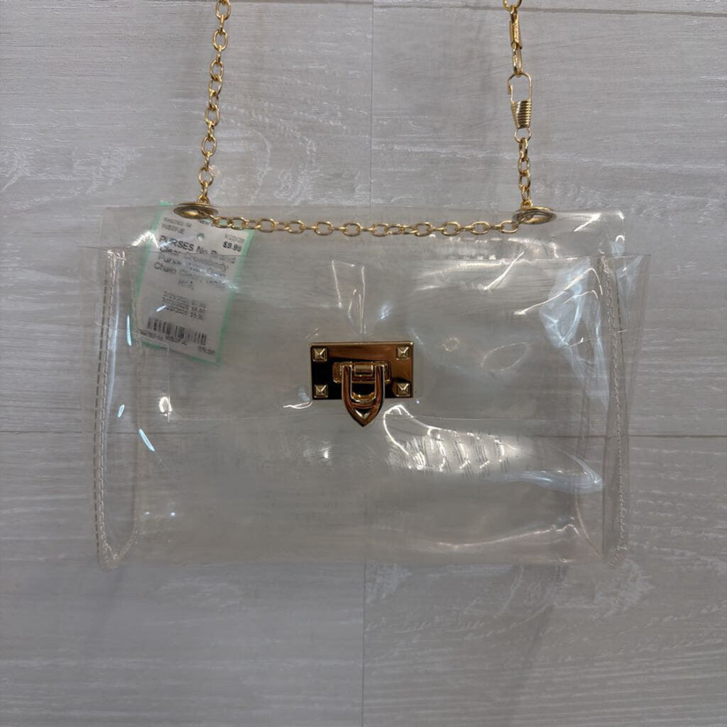 Clear Crossbody Purse With Gold Chain
