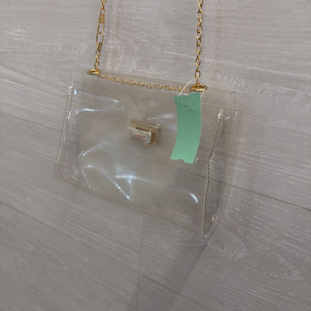 Clear Crossbody Purse With Gold Chain