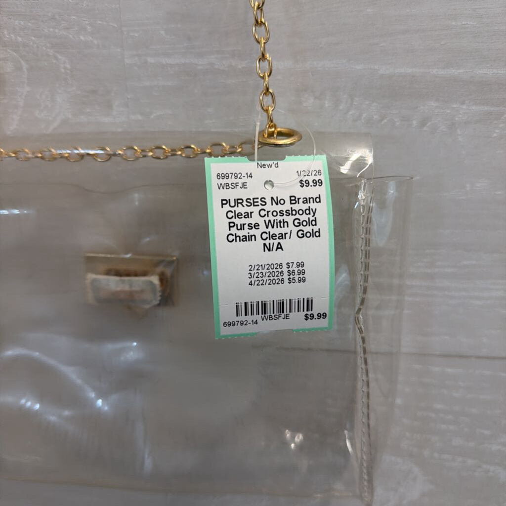 Clear Crossbody Purse With Gold Chain