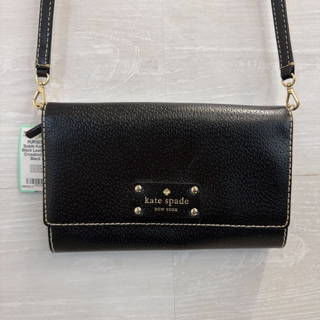 Kate Spade Black Leather Small Crossbody Purse