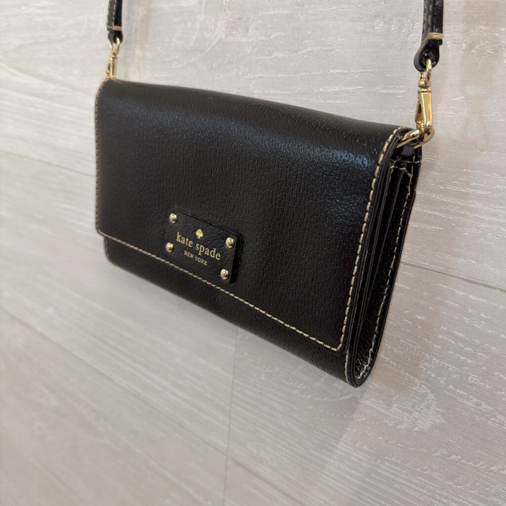 Kate Spade Black Leather Small Crossbody Purse