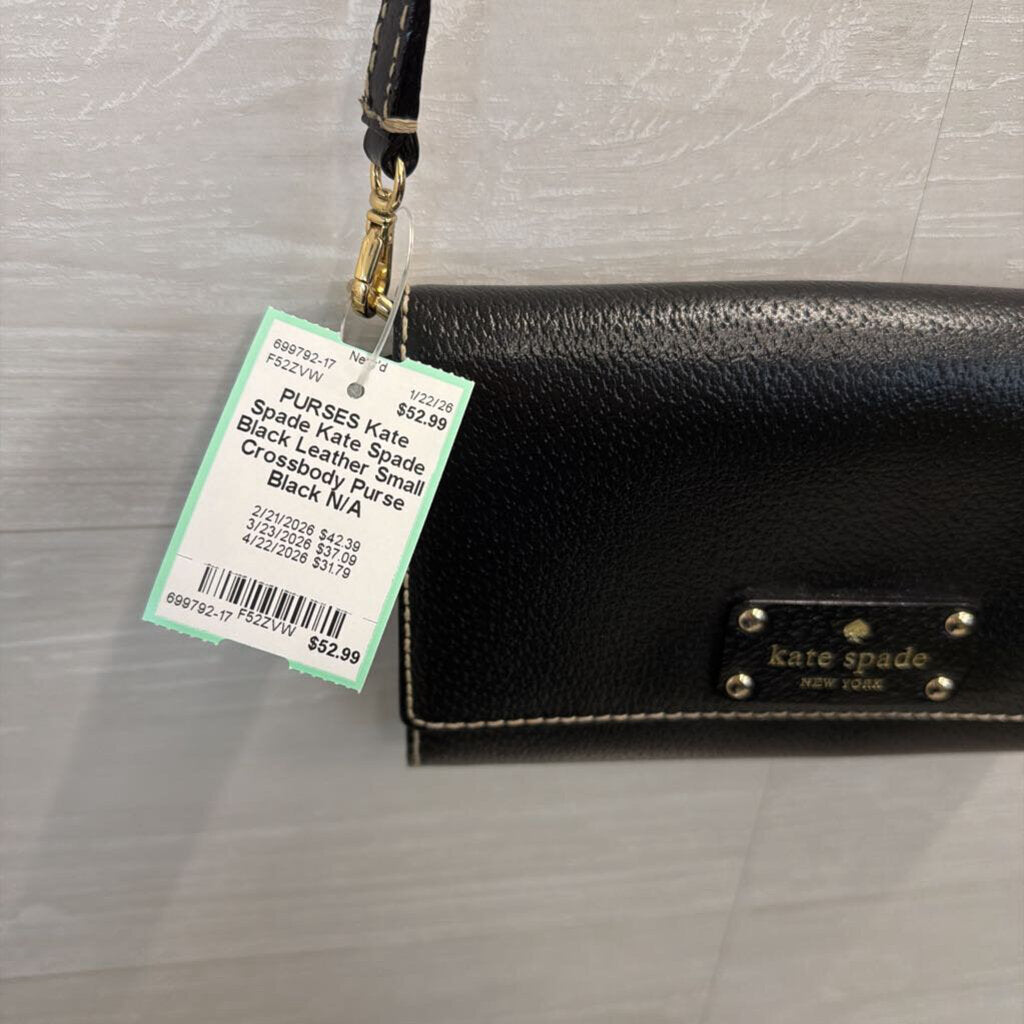 Kate Spade Black Leather Small Crossbody Purse
