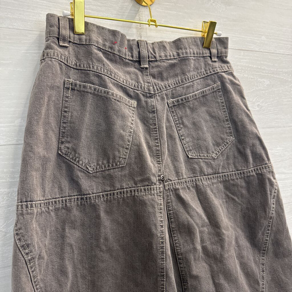 Gloria Vanderbilt Grey Denim Midi Skirt 8
