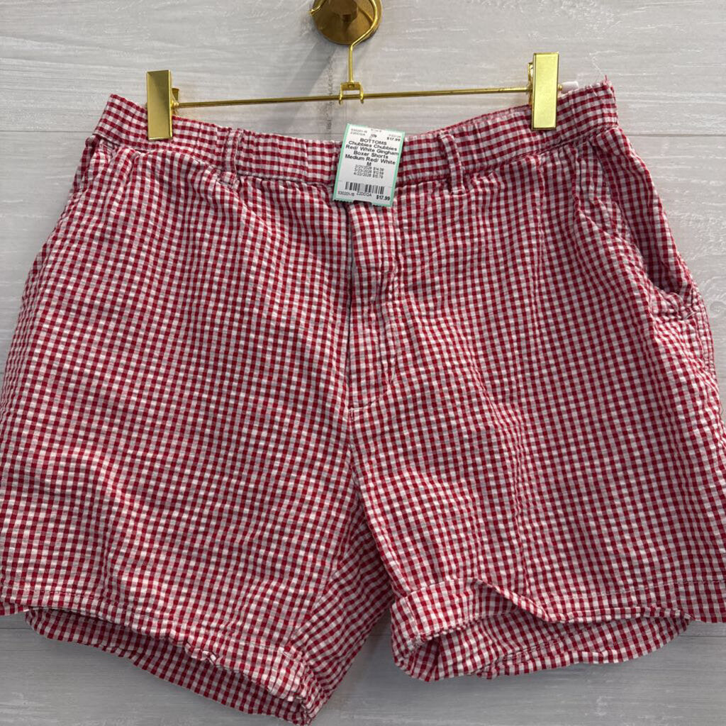Chubbies Red/ White Gingham Boxer Shorts Medium