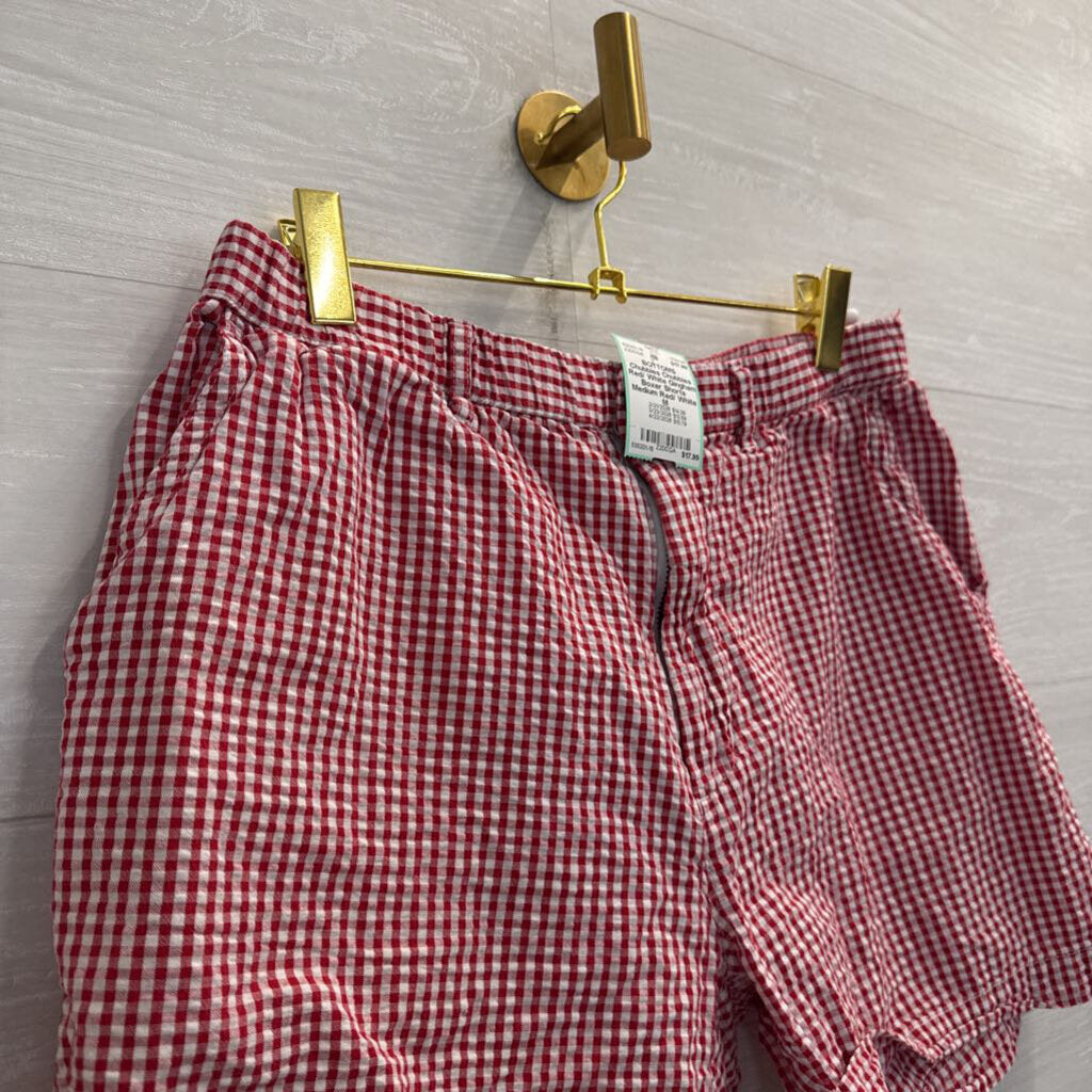 Chubbies Red/ White Gingham Boxer Shorts Medium
