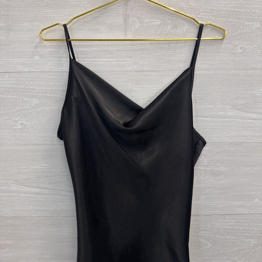 Bebe Black Silky Midi Dress Medium