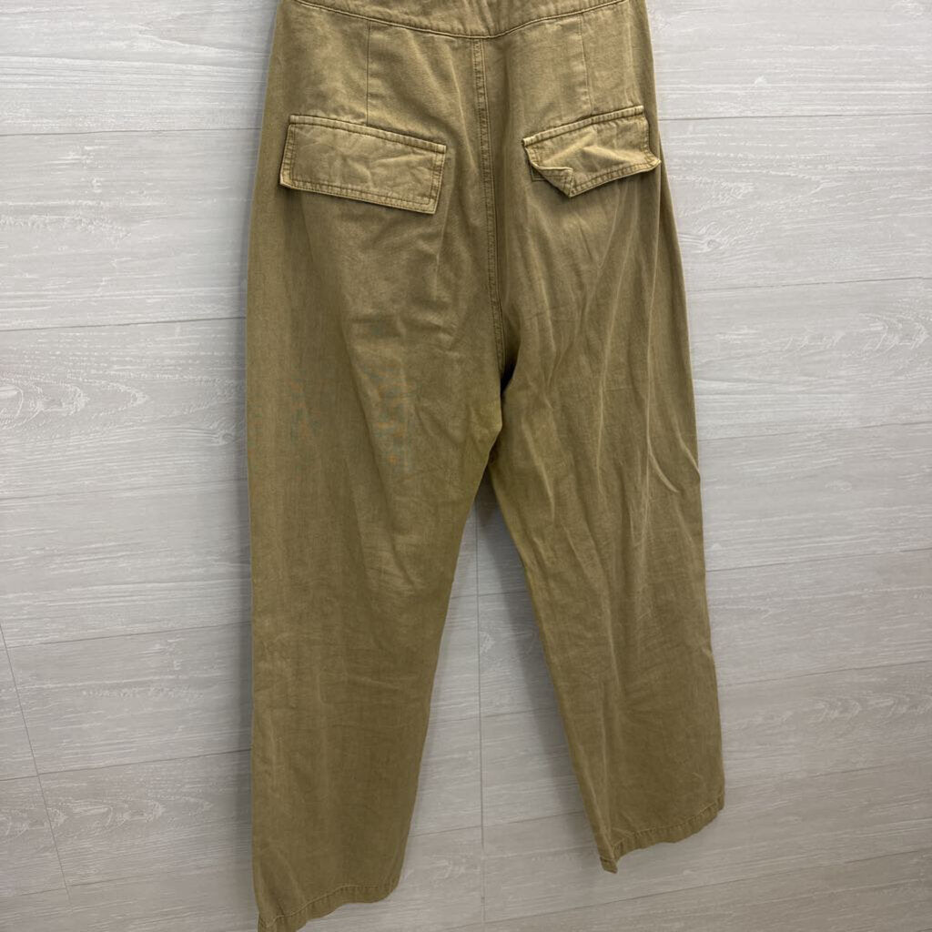 Green Strapless Tie Waist Jumpsuit Large