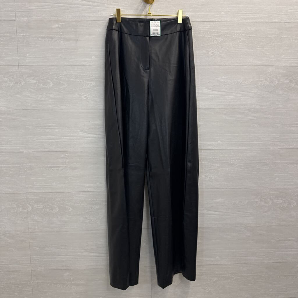 Show Po Black Faux Leather Wide Leg Pants 8