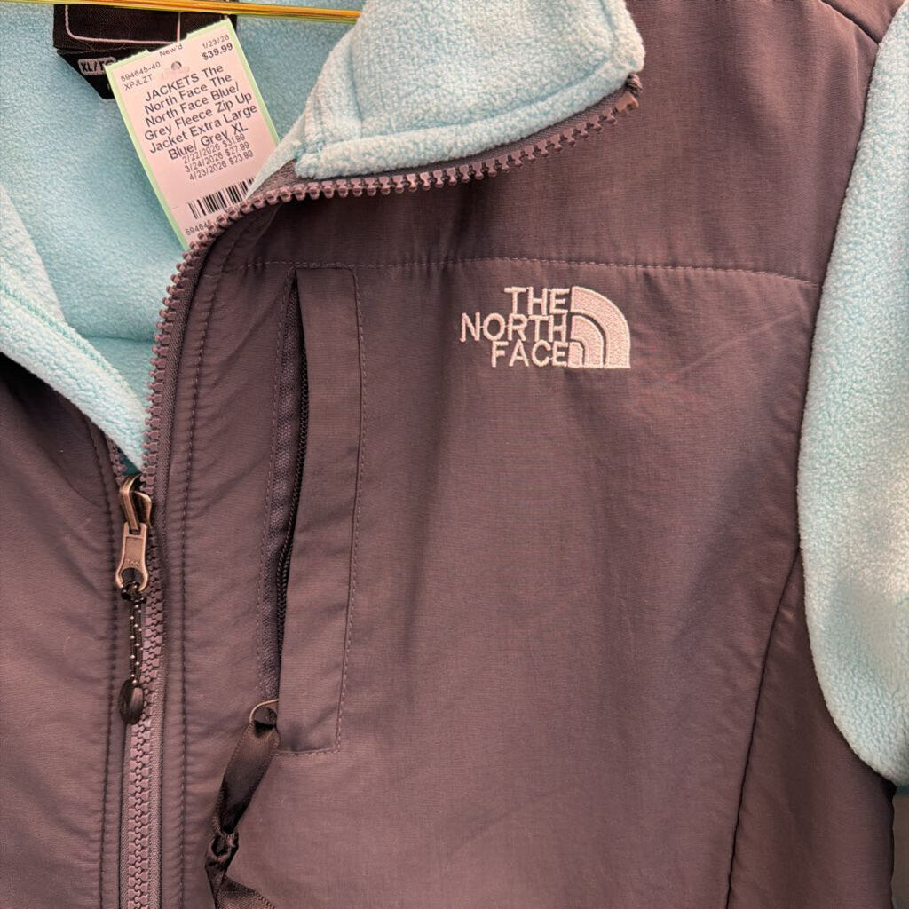The North Face Blue/ Grey Fleece Zip Up Jacket Extra Large