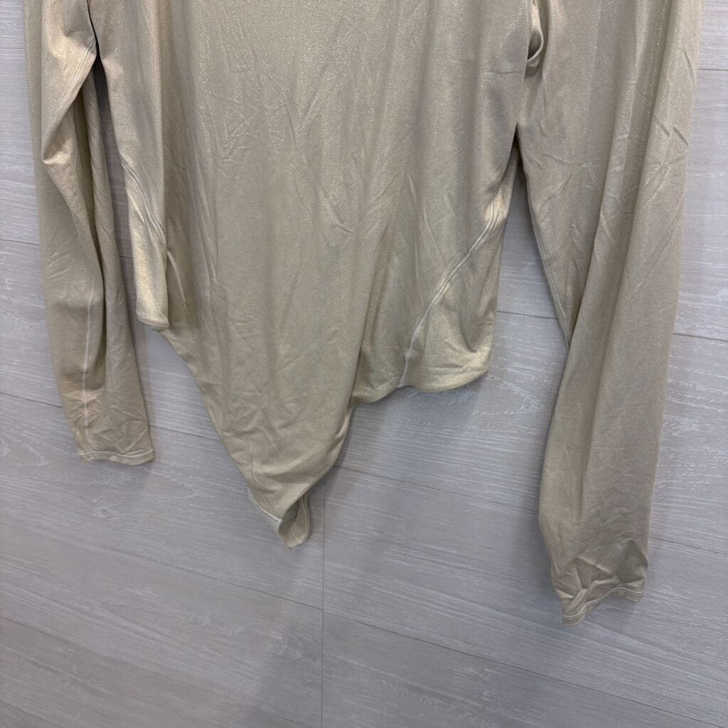 Lululemon Gold Shimmer Long Sleeve Nulu Bodysuit Extra Large