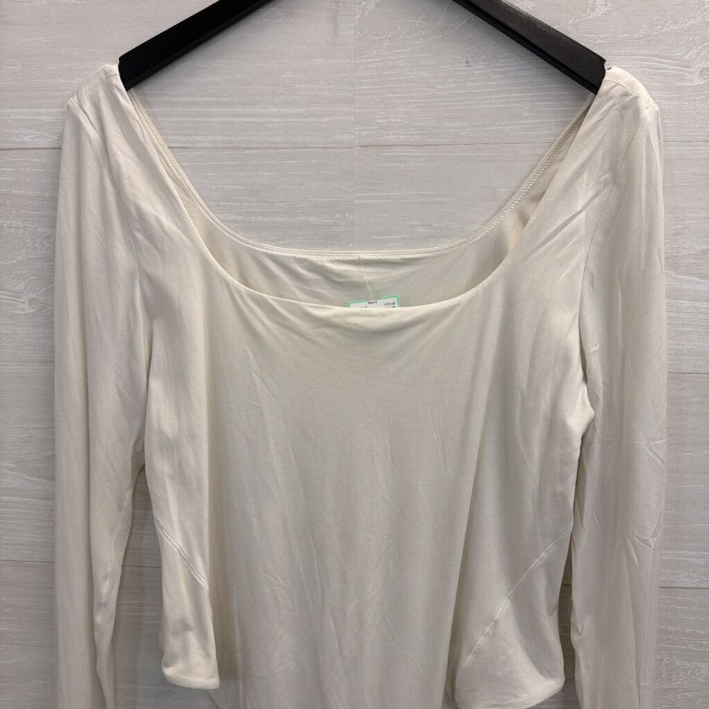 Lululemon White Long Sleeve Nulu Bodysuit Extra Large