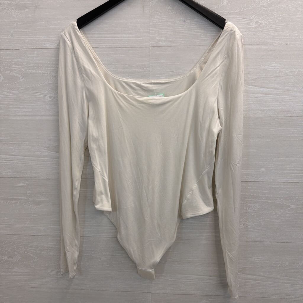 Lululemon White Long Sleeve Nulu Bodysuit Extra Large