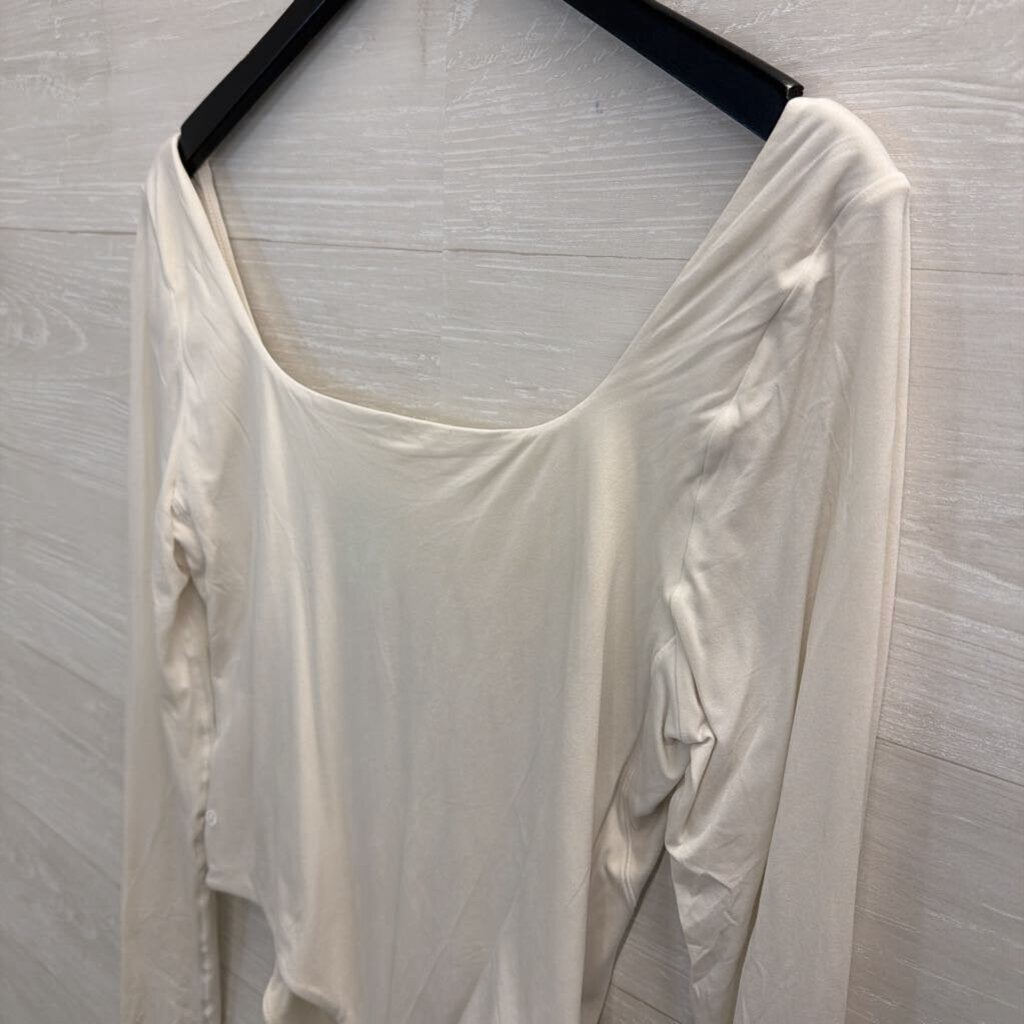 Lululemon White Long Sleeve Nulu Bodysuit Extra Large