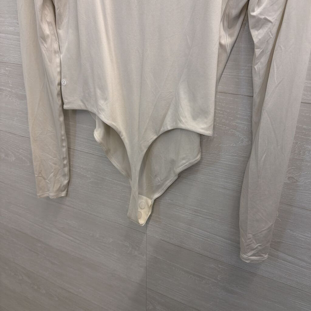 Lululemon White Long Sleeve Nulu Bodysuit Extra Large