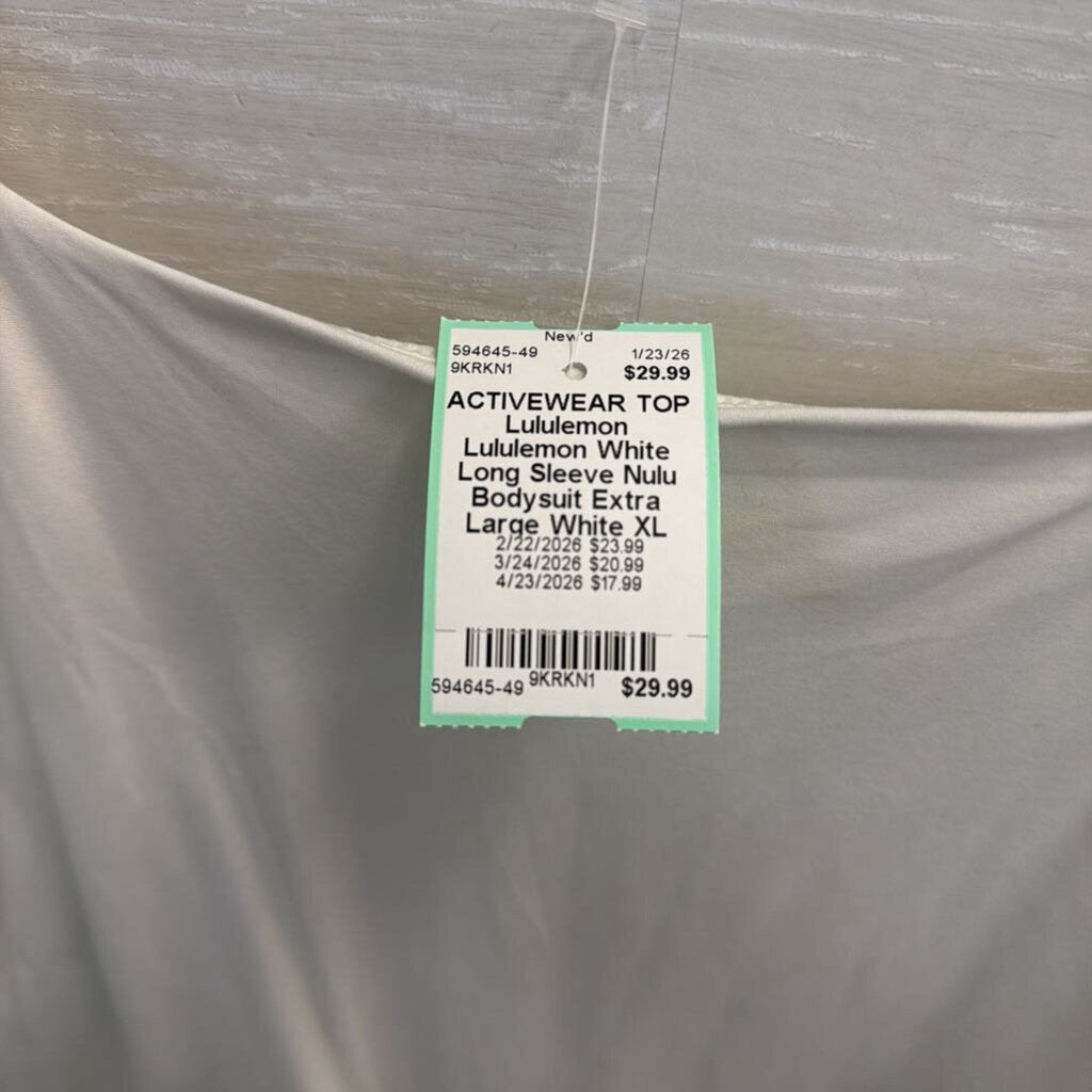 Lululemon White Long Sleeve Nulu Bodysuit Extra Large