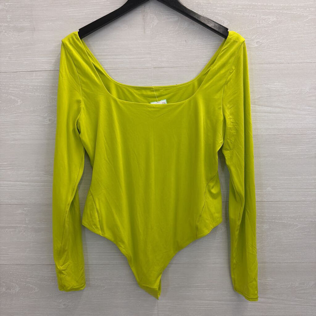 Lululemon Neon Green Long Sleeve Nulu Bodysuit Extra Large