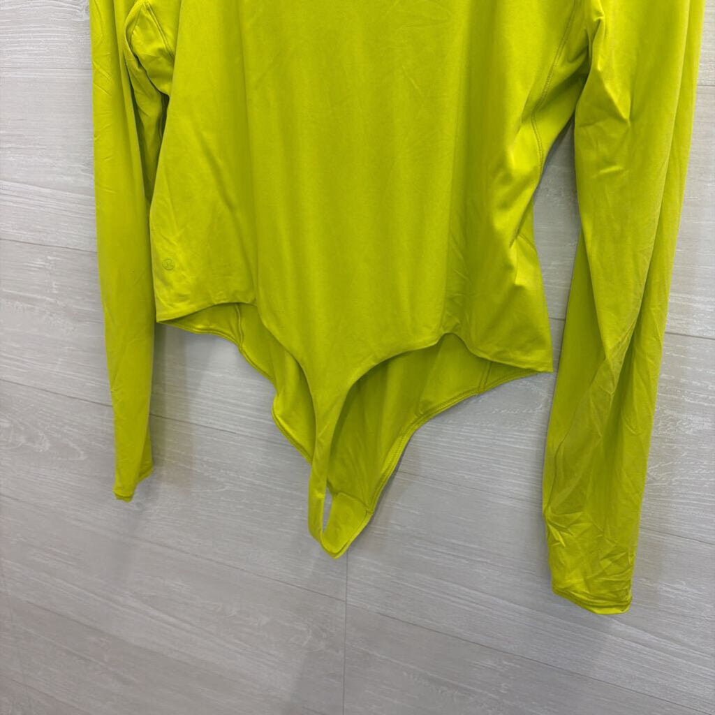 Lululemon Neon Green Long Sleeve Nulu Bodysuit Extra Large