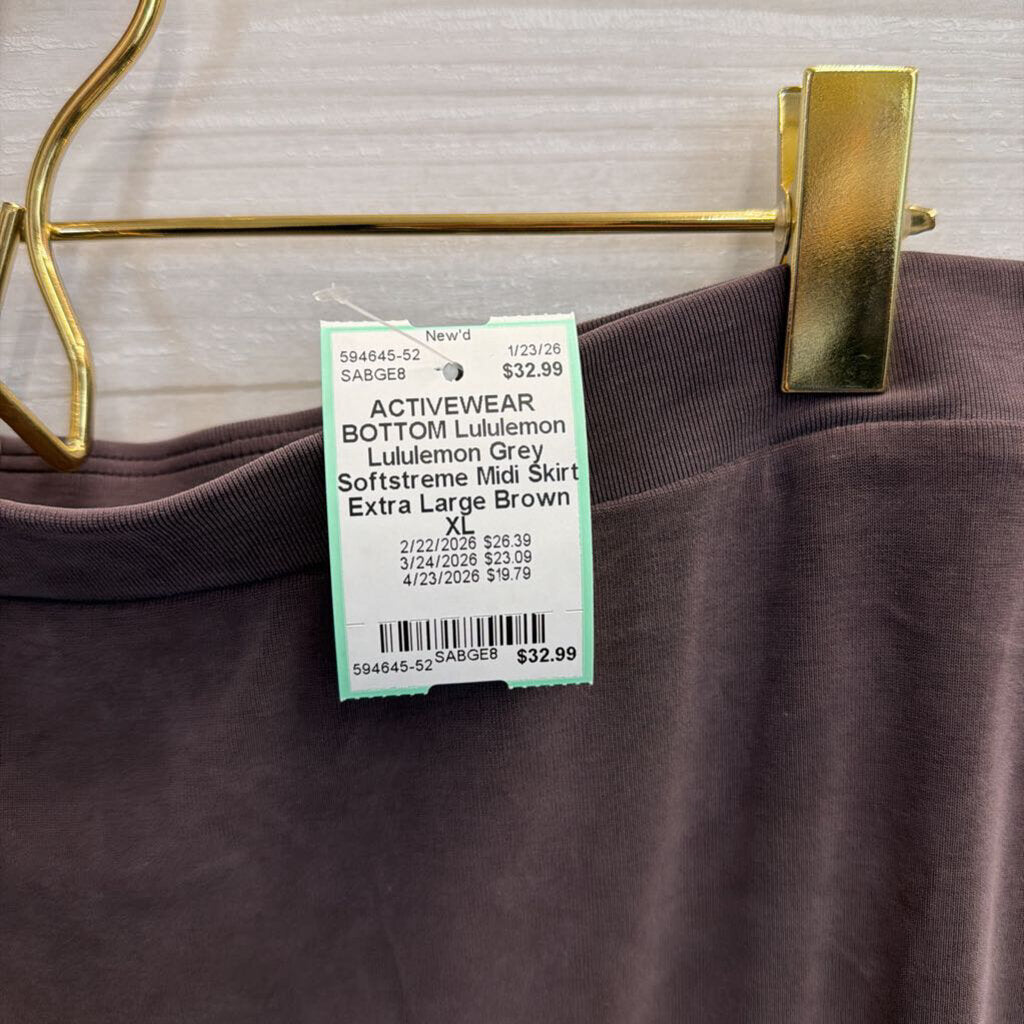 Lululemon Grey Softstreme Midi Skirt Extra Large