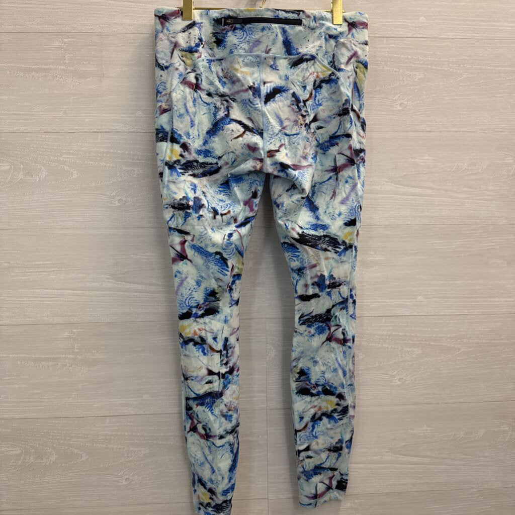 Lululemon Blue/ Multi Print Full Length Leggings 10