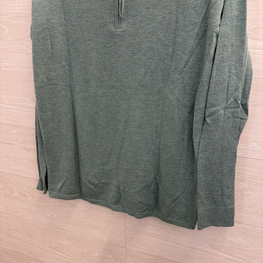 The Limited Green Knit Long Sleeve V Neck Sweater Top Large