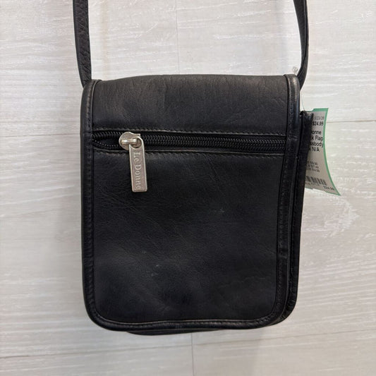 Le Donne Black Flap Over Mini Crossbody Purse