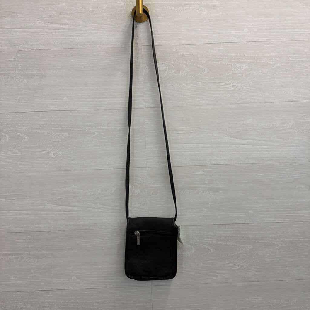 Le Donne Black Flap Over Mini Crossbody Purse