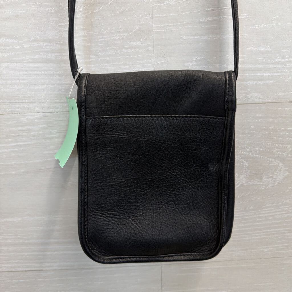 Le Donne Black Flap Over Mini Crossbody Purse