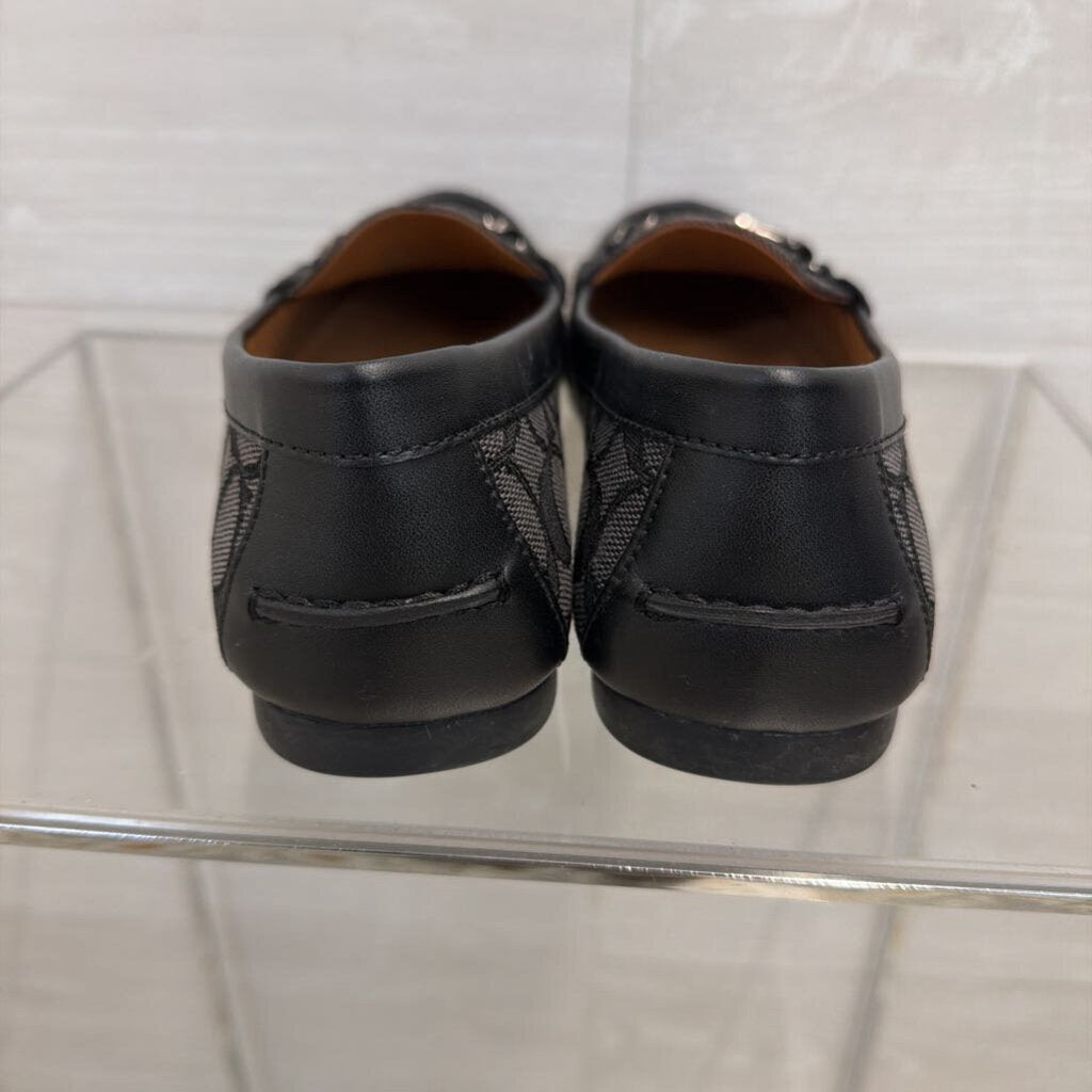 Coach Black/ Grey Roccasin Signature Jacquard Loafers 7.5