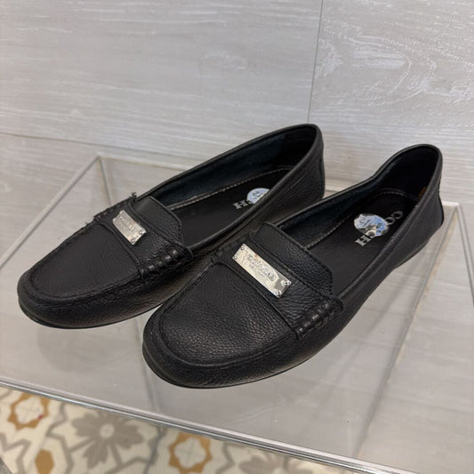Coach Black Pebbled Leather Fredrica Loafers 7.5