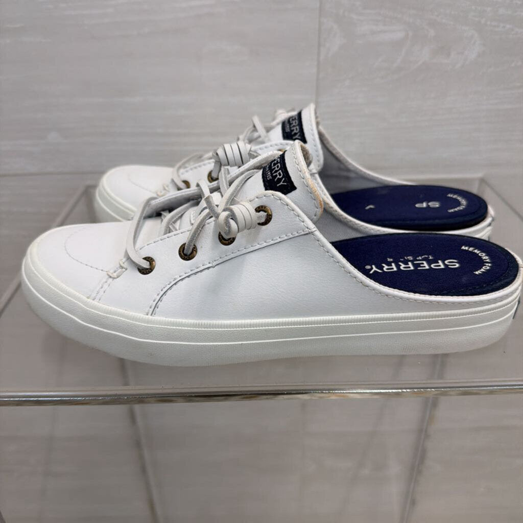 Sperry White Leather Crest Vibe Mule Sneakers 7.5