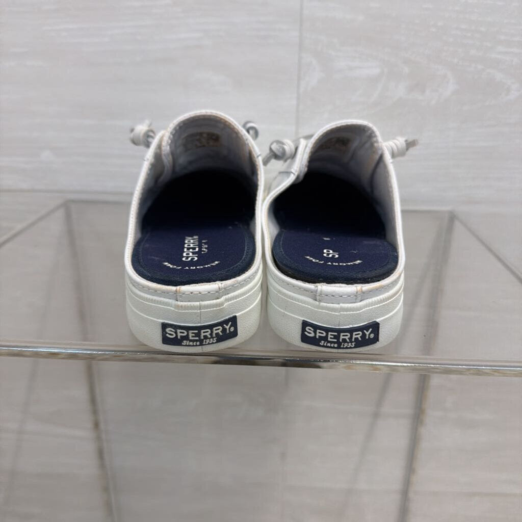 Sperry White Leather Crest Vibe Mule Sneakers 7.5