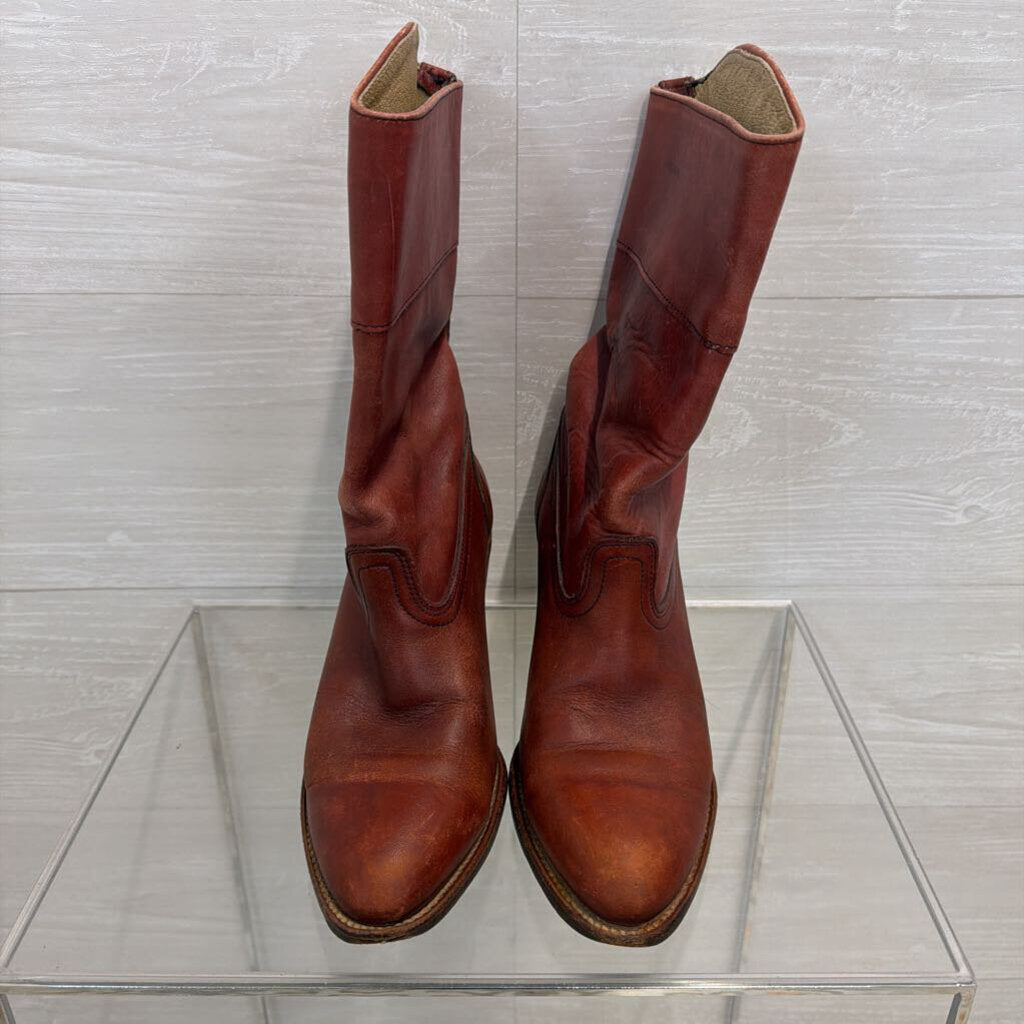 Frye Burgundy Leather Campus Boots 7.5