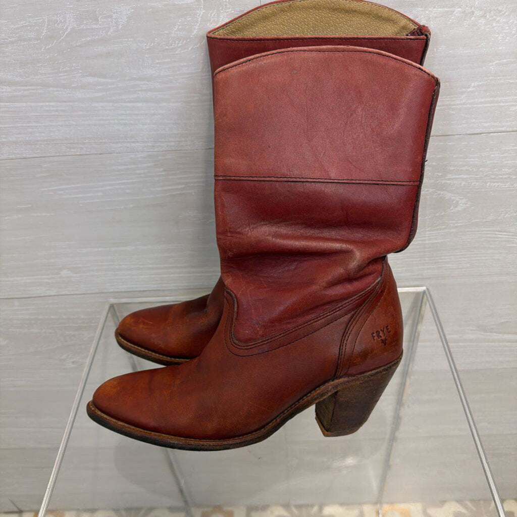 Frye Burgundy Leather Campus Boots 7.5