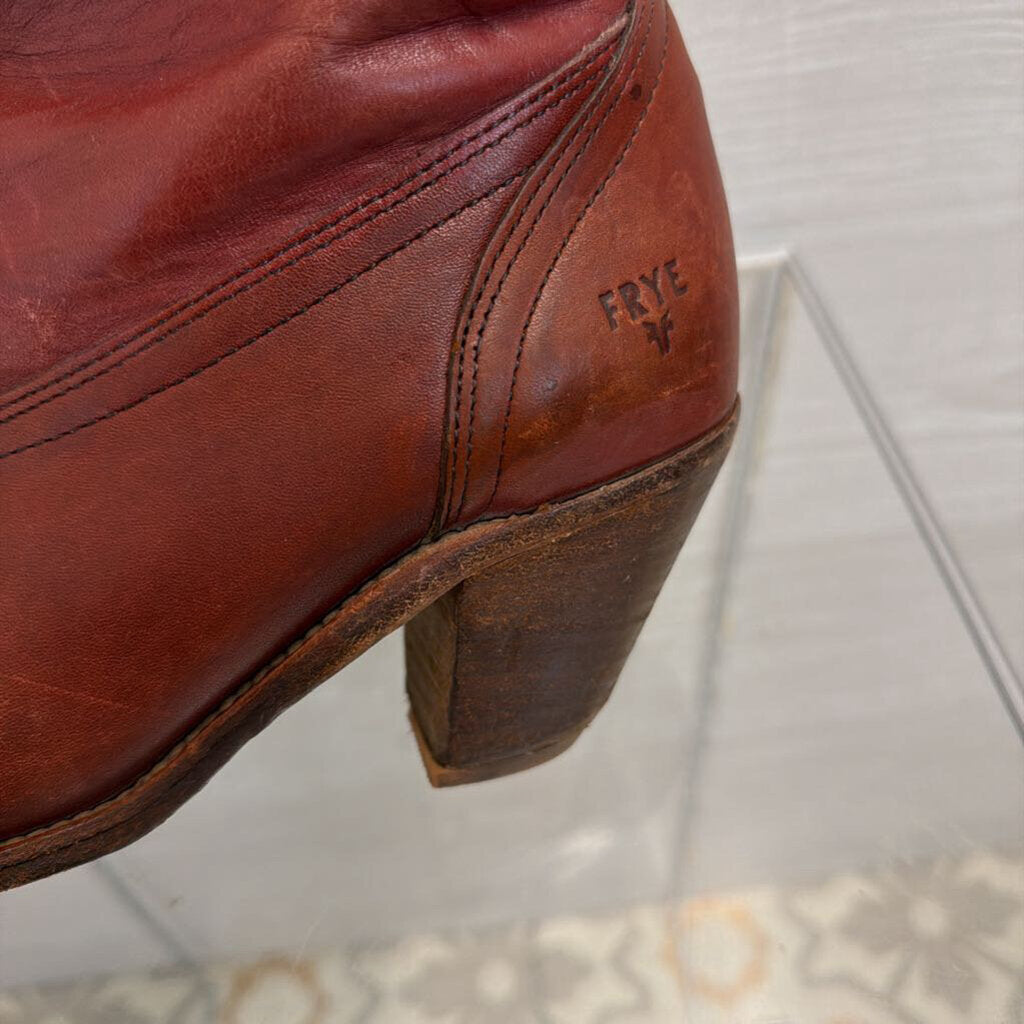 Frye Burgundy Leather Campus Boots 7.5