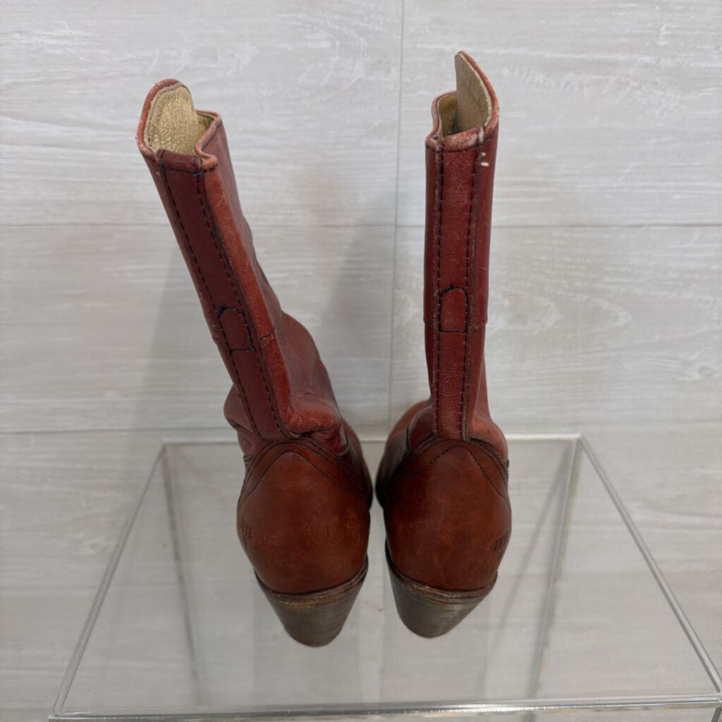 Frye Burgundy Leather Campus Boots 7.5