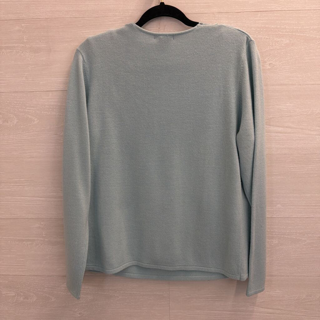 Beliza Blue Knit 3D Flower/ Bow Sweater/ Tank Set Large