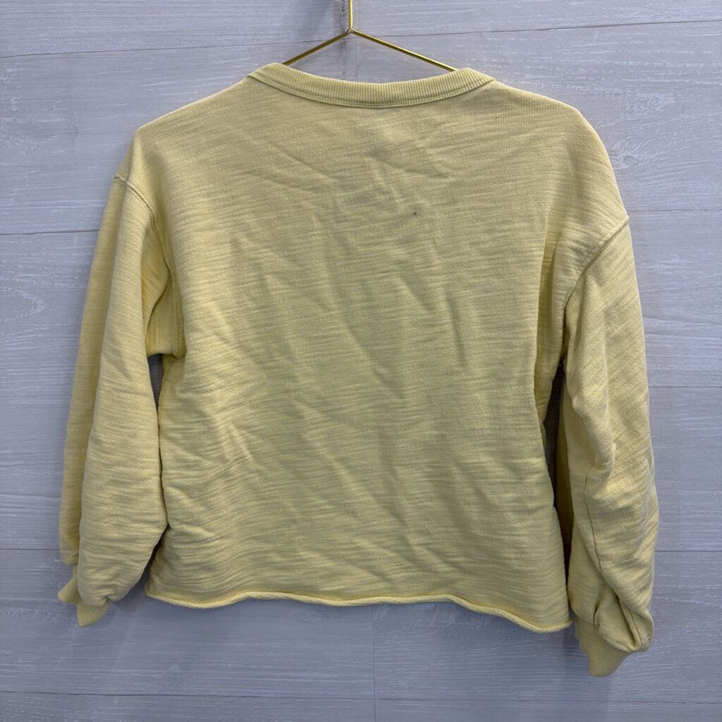 Yellow Cropped Boxy Long Sleeve Top Extra Small
