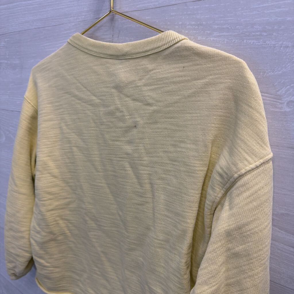 Yellow Cropped Boxy Long Sleeve Top Extra Small